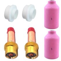 Kit Gás Lens 3,2: 2 Difusor Tig Leve 45V27 + 2 Bocal Cerâmico Nº5 54N17 + 2 Isolador 54N01 Kit Gás Lens 3,2: 2 Difusor Tig Leve 45V27 + 2 Bocal Cerâmico Nº5 54N17 + 2 Isolador 54N01