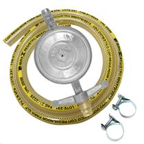 Kit Gás: Mangueira 80 cm + Registro Regulador De Gás 2 Braçadeiras P/ Instalação Botijão Fogão Glp