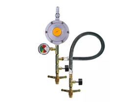 Kit Gás P/ 2 Botijões Entrada + Manômetro + Saída Rosca 1/2 (19C) Kit Gás P/ 2 Botijões Entrada + Manômetro + Saída Rosca 1/2 (19C)