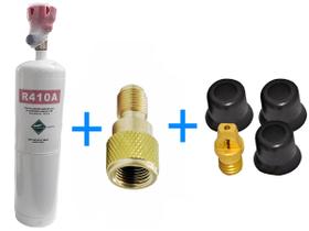Kit gás R410a 800g mais adaptador de mangueira R410a