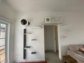 Kit Gatificação Playground 5 Pçs Mdf Branco Poste Arranhador