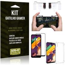 Kit Gatilho Gamer LG K22 Gatilho + Capa Anti Impacto + Película Vidro 3D - Armyshield