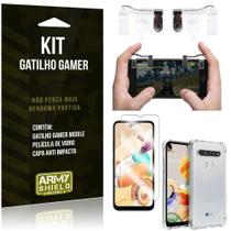 Kit Gatilho Gamer LG K41s Gatilho + Capa Anti Impacto + Película Vidro - Armyshield