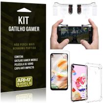 Kit Gatilho Gamer LG K51s Gatilho + Capa Anti Impacto + Película Vidro - Armyshield