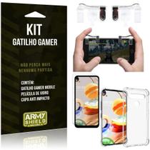 Kit Gatilho Gamer LG K61 Gatilho + Capa Anti Impacto + Película Vidro - Armyshield