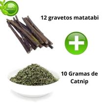 kit gatinho feliz,12 bastões de matatabi mais 10grs de catnip os gatos amam