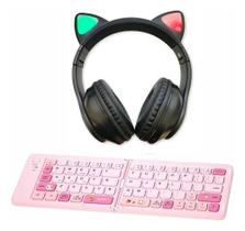 Kit Gatinho Fone Sem Fio + Teclado Bluetooth Kit Gatinho Fone Sem Fio + Teclado Bluetooth