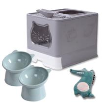 Kit Gato Completo Com Caixa De Areia Comedouro Brinquedo Catnip