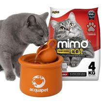 Kit Gato: Fonte n2 Acquapet + Areia Mimo Cat 4kg Original