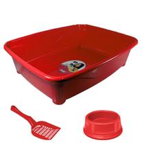Kit Gato Furacão Pet Classic 3 Peças Vermelho