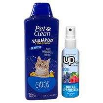 Kit gatos shampoo pet clean e perfume up clean mirtilo