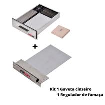 Kit Gaveta Cinzeiro + Registro Regulador de Fumaça Chaminé
