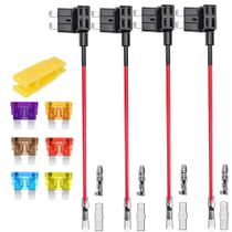 Kit Gebildet de derivação para fusível automotivo, 4 unidades com 6 fusíveis 3A a 20A Kit Gebildet de derivação para fusível automotivo, 4 unidades com 6 fusíveis 3A a 20A