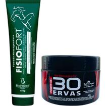 Kit Gel 30 Ervas Power 300g + Pomada Massageadora Fisiofort 150g