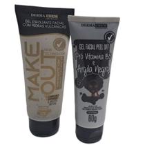 Kit Gel Argila Negra e Gel Esfoliante de Pedras Vulcânicas Dermachem