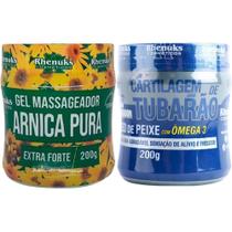Kit Gel Arnica Pura 200g + Gel Cartilagem de Tubarão Ômega 3