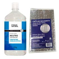 Kit Gel de Contato Neutro sem Perfume para Eletroterapia Dagua Natural 1,1 Kg + Cinta de Isolmanta