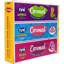 Kit Gel Dental Carmed Fini 3 Sabores para Hálito Refrescante e Divertido