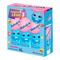 Kit Gel Dental Infantil Malvatrikids Baby Anticárie Sabor Tutti-Frutti sem Flúor 3 Unidades 70g cada