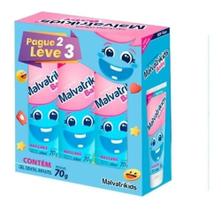 Kit Gel Dental Infantil Malvatrikids Baby Anticárie Tutti-Frutti com 3 Unidades Kit Gel Dental Infantil Malvatrikids Baby Anticárie Tutti-Frutti com 3 Unidades