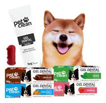 Kit Gel Dental para Cães Cachorros Pet Clean 90g + Dedeira escova dental escova dentes Pet