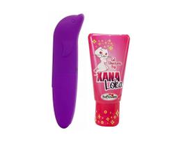 Kit gel intimo efeito vibrador hot flowers + vibrador golfinho ponto g