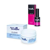 Kit Gel Led Uv Transparente Clear 24g + Top Coat Brilho 10ml Kit Gel Led Uv Transparente Clear 24g + Top Coat Brilho 10ml