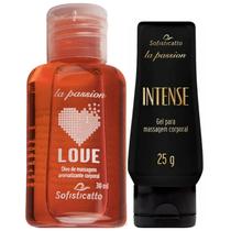 Kit Gel Lubrificante Intense + 1 Óleo De Massagem Sensual Sensação Love Kit Gel Lubrificante Intense + 1 Óleo De Massagem Sensual Sensação Love