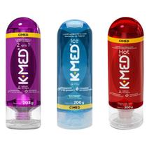 Kit Gel Lubrificante Íntimo Kmed Ice + 2Em1 + Hot 200ml cada