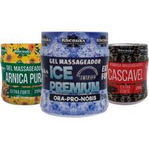 Kit Gel Massageador Arnica Pura + Ice Premium + Cascavel