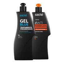 Kit Gel Progressivo Para Cabelos Loiros e Shampoo Anti Resíduo Sachê Professional