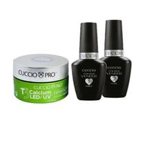 Kit Gel T3 Calcium Cuccio Self+Passo1 Prep+Passo2 Fuse Unhas