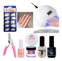 Kit Gel Uv Led Topcoat Primer Cola Tips Lixa Cabine Sun5