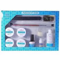 Kit Gel Uv Para Unhas Ina Acrygel Cola Tips Lixa Removedor