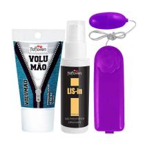 Kit Gel Volumão Masculino Gel Anestésico Anal LIS In e Vibrador Feminino Bullet Cápsula Kit Gel Volumão Masculino Gel Anestésico Anal LIS In e Vibrador Feminino Bullet Cápsula