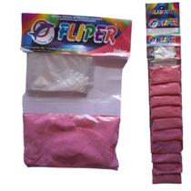 Kit geladinho fliper cremoso 1 cartela c 10 unidades morango