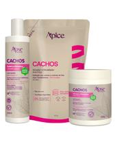 Kit Gelatina 300ml, Ativador e Refil Ativador 500ml cachos Apice Kit Gelatina 300ml, Ativador e Refil Ativador 500ml cachos Apice
