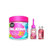 Kit Gelatina 3X1 +Óleo Ceramida+ Uni Hidratação 17ml -NatuHair Kit Gelatina 3X1 +Óleo Ceramida+ Uni Hidratação 17ml -NatuHair