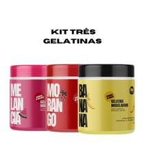 Kit Gelatina Biovegetais Melância +Morango +Banana 500g Cada
