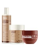 Kit Gelatina, Creme de pentear Crespo e Máscara Ph control 280g - Apice Kit Gelatina, Creme de pentear Crespo e Máscara Ph control 280g - Apice