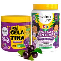 Kit Gelatina + Creme Pentear Açaí Cachos Salon Line Kids