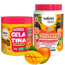 Kit Gelatina + Creme Pentear Manga Cachos Salon Line Kids