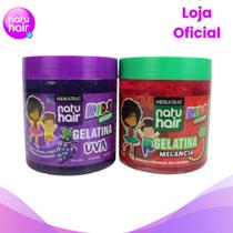 Kit Gelatina Kids Uva + Gelatina Kids Melancia Vegano Natuhair 500g