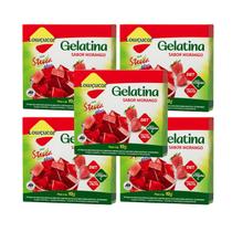 Kit Gelatina Morango Diet com Stevia - Lowçucar Plus 5 Unidades 10g