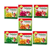 Kit Gelatina Sabores Sortidos Diet com Stevia - Lowçucar Plus 7 Unidades 10g