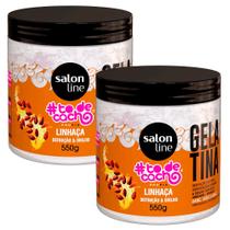 Kit Gelatina Salon Line To De Cachos Linhaça 550g - 2 Unidades Kit Gelatina Salon Line To De Cachos Linhaça 550g - 2 Unidades