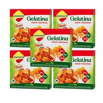 Kit Gelatina Tangerina Diet com Stevia - Lowçucar Plus 5 Unidades 10g