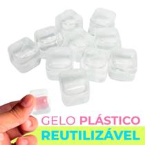 Kit Gelo Artificial Reutilizável Com 10 Cubos Transparentes - Rio Tijucas