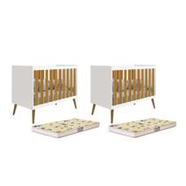 Kit Gêmeos Berço Americano Isis com Colchões Supreme - Reller Móveis