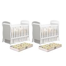 Kit Gêmeos Berço Mini Cama Danny com Colchões Supreme - Reller Móveis